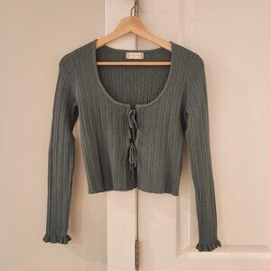 Altar'd State Green Ribbed Sweater S